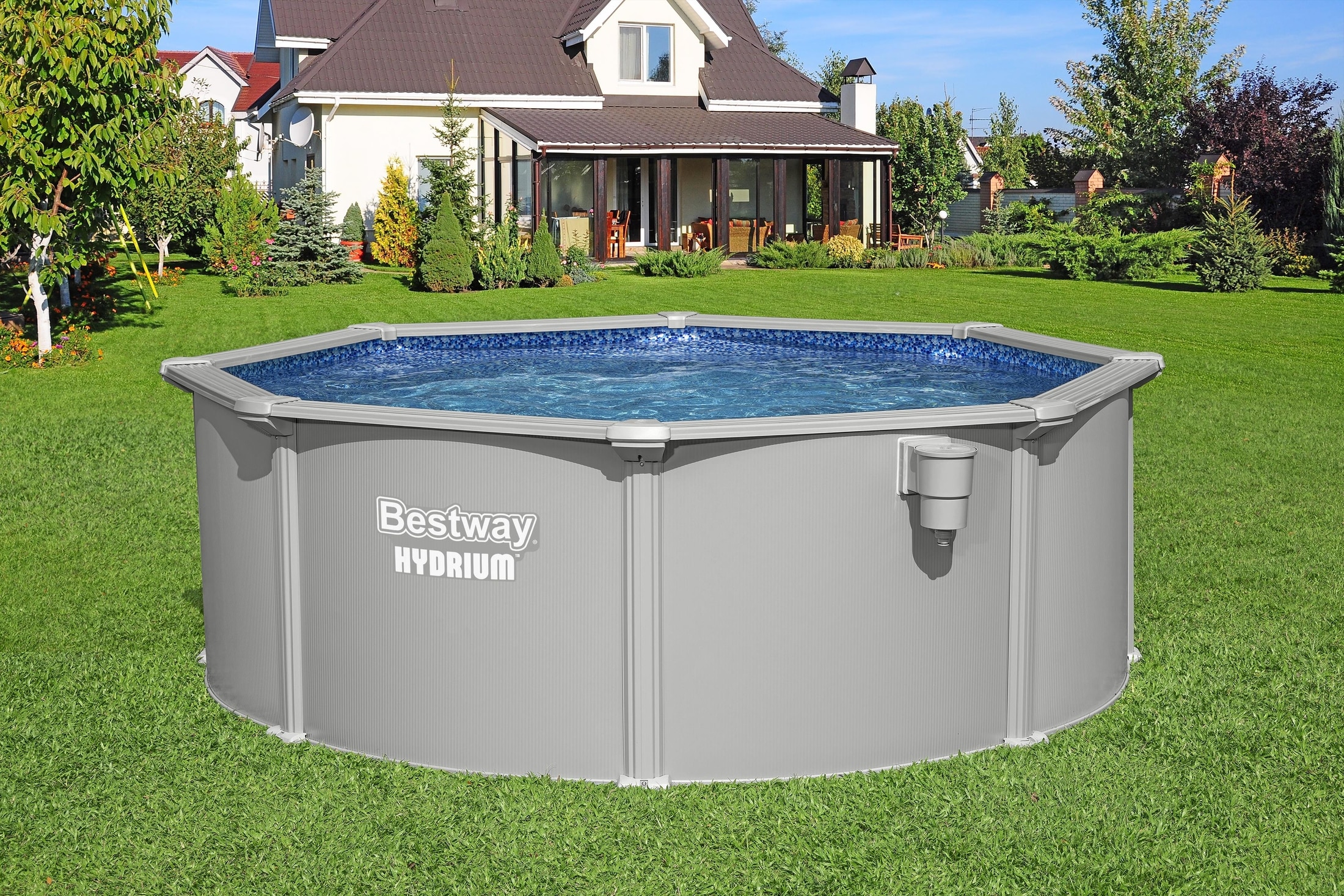 Piscina supraterna BESTWAY HYDRIUM, rotunda, otel galvanizat, 366x122 cm, 10990L