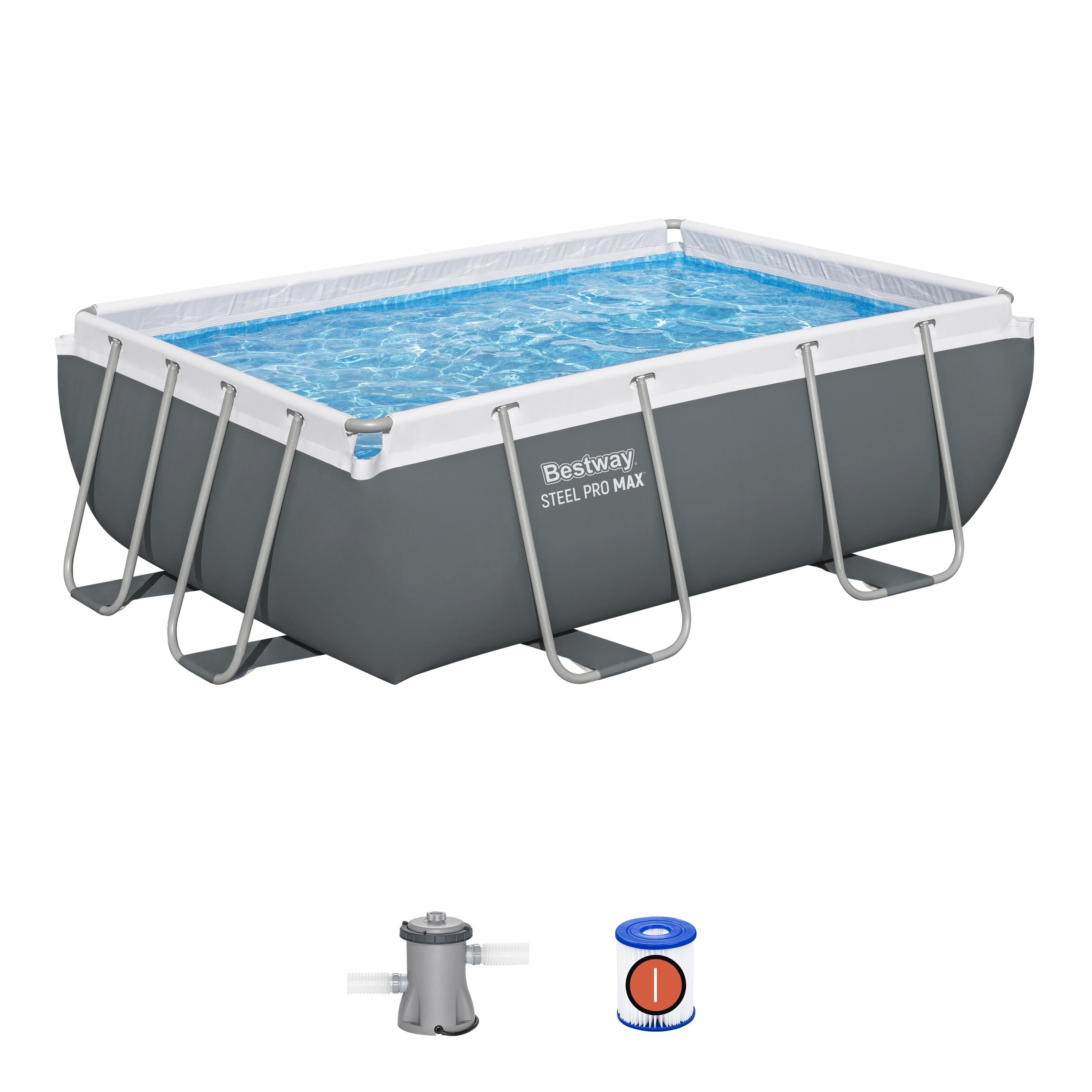 Piscina supraterana BESTWAY STEEL PRO MAX, dreptunghiulara, 282x196x84 cm, 3662L