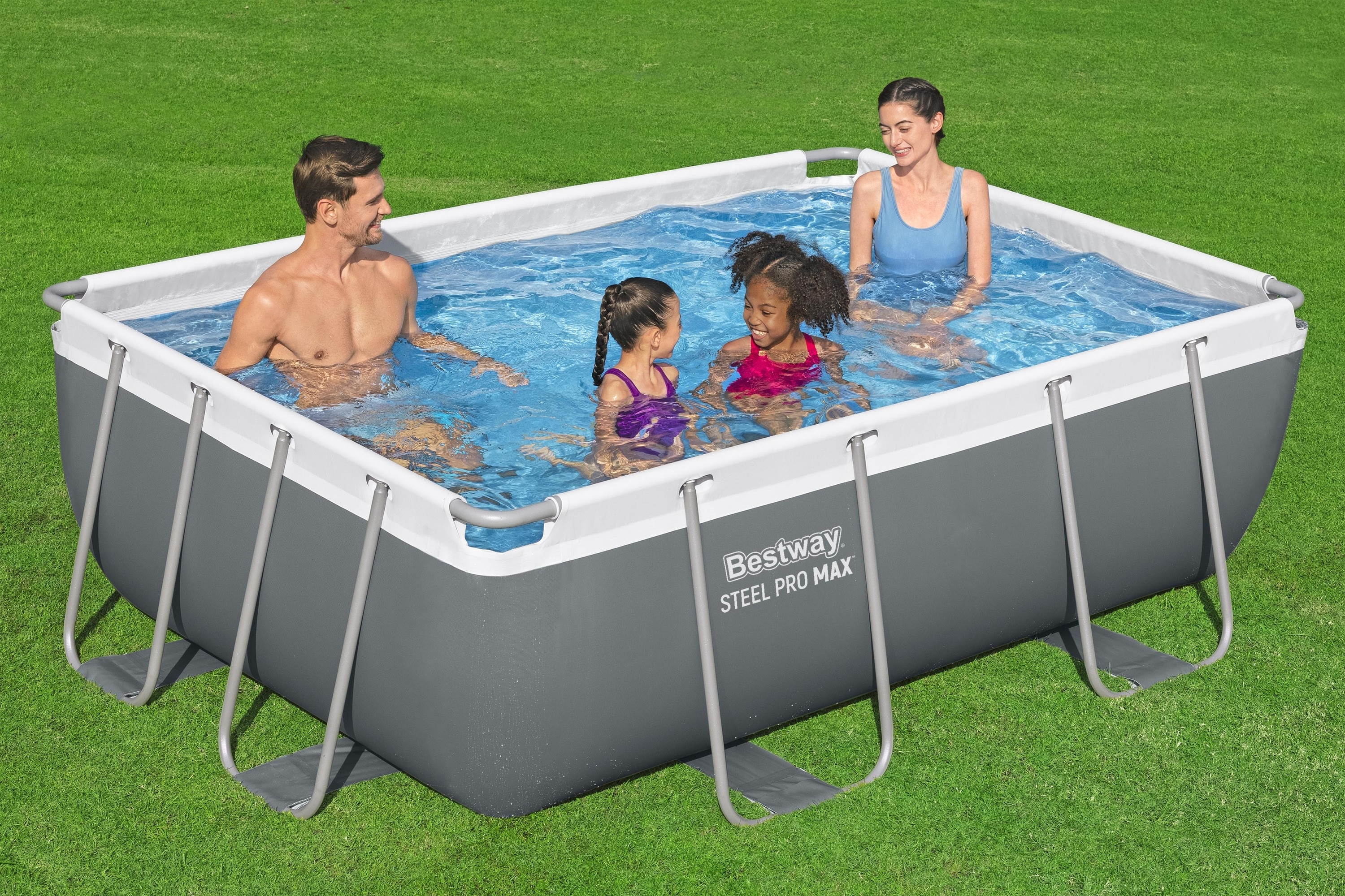 Piscina supraterana BESTWAY STEEL PRO MAX, dreptunghiulara, 282x196x84 cm, 3662L