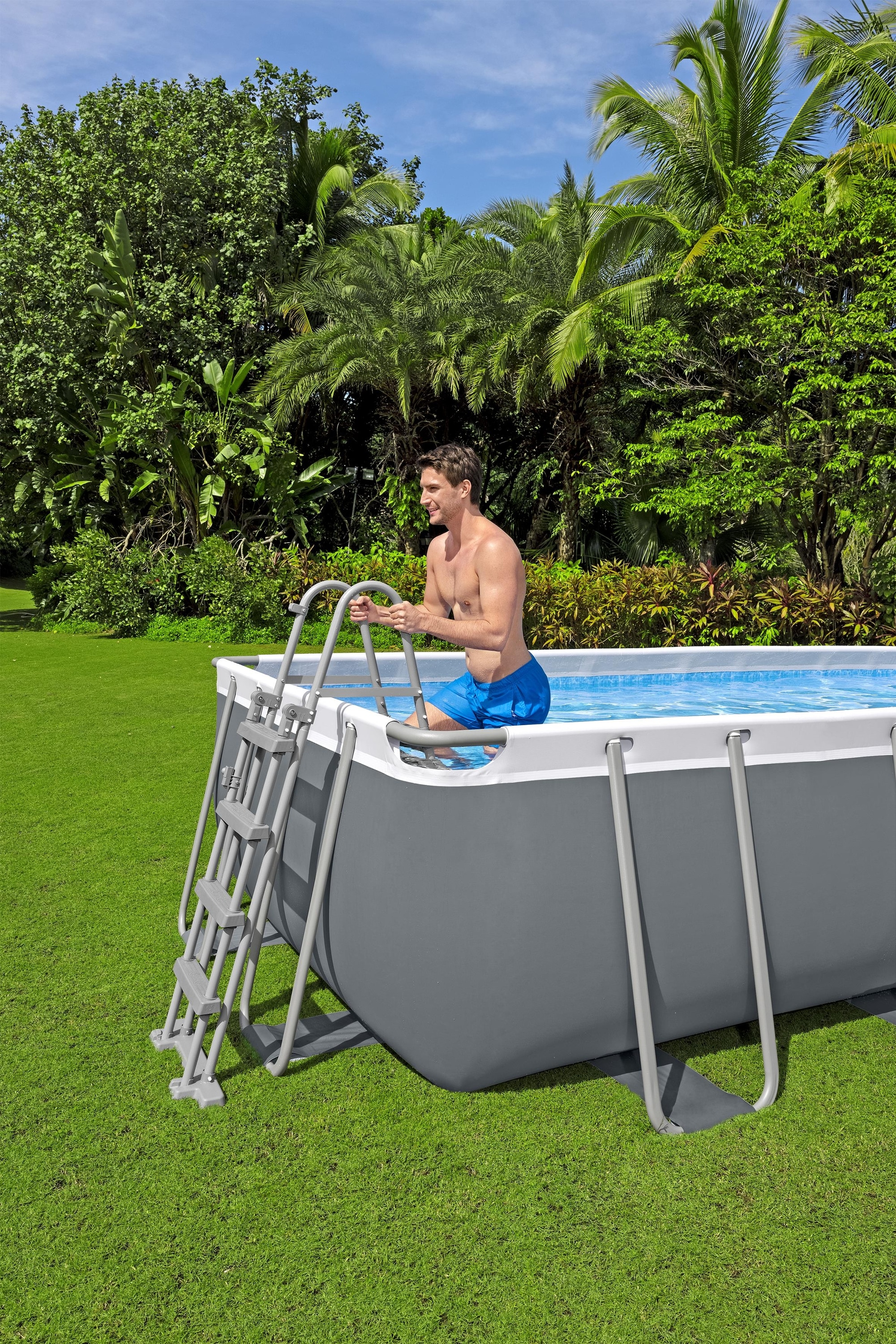 Piscina dreptunghiulara BESTWAY STEEL PRO MAX, 488x244x122 cm, 11532L