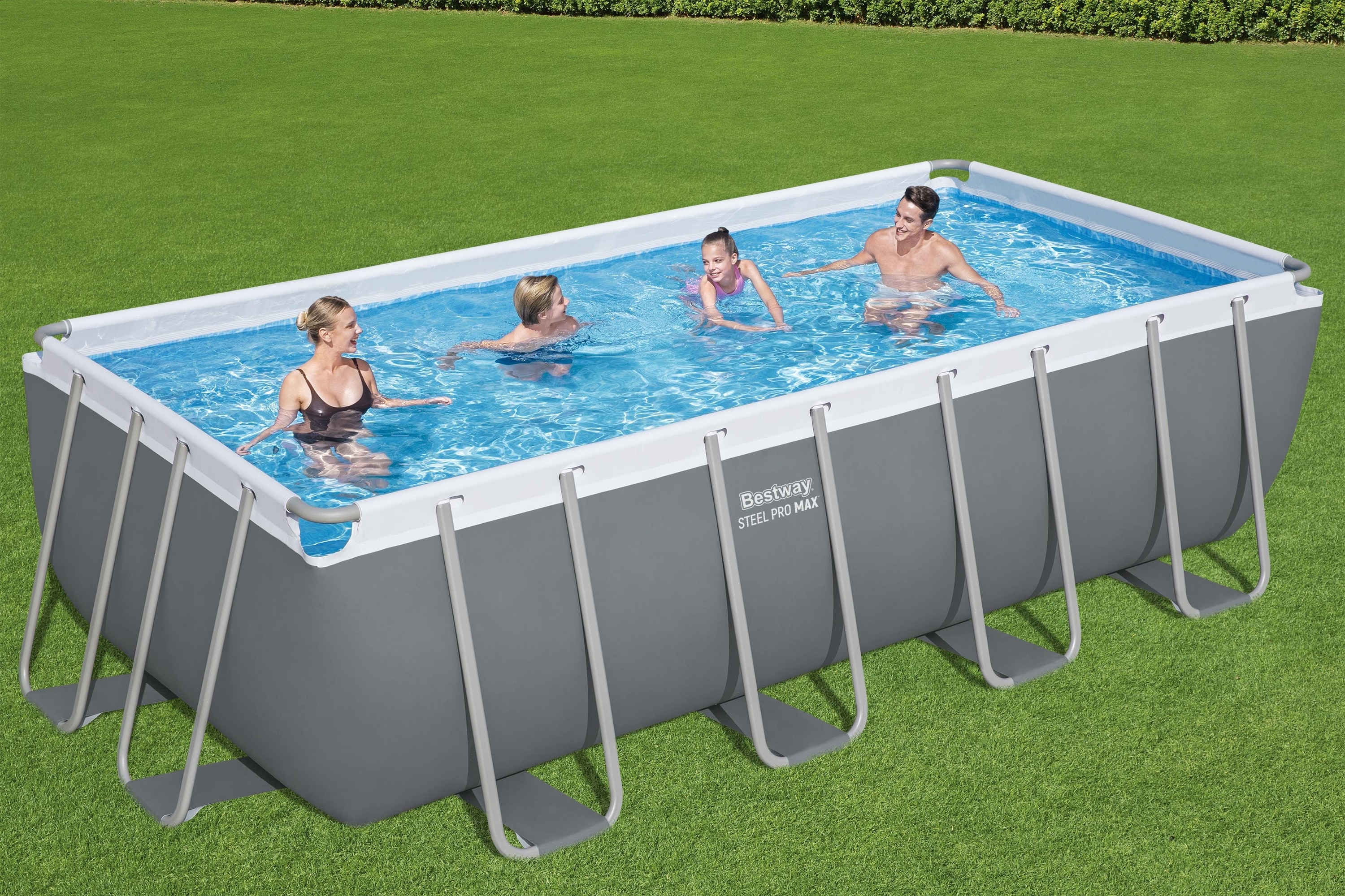Piscina dreptunghiulara BESTWAY STEEL PRO MAX, 488x244x122 cm, 11532L