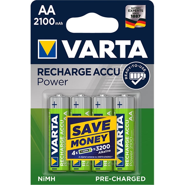BATERII REINCARCABILE AA 2100MAH 4BUC VARTA