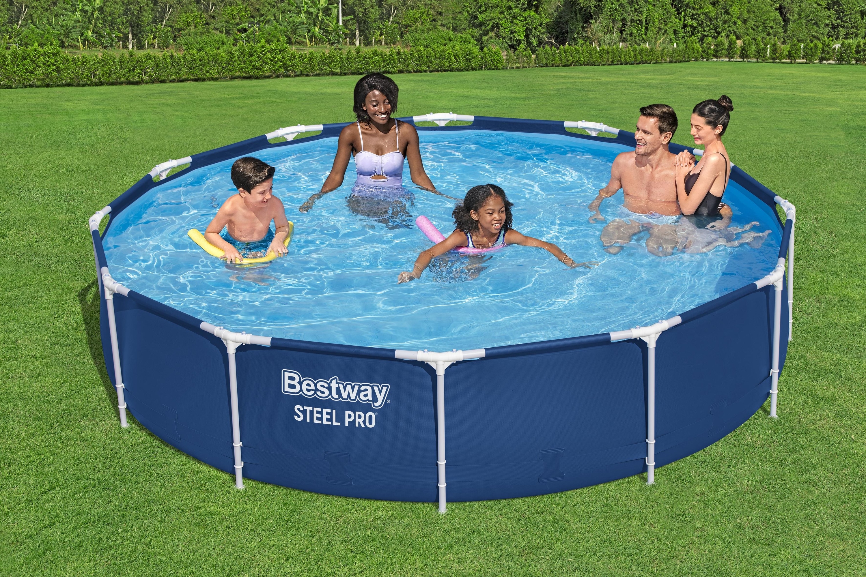 Piscina supraterana rotunda BESTWAY STEEL PRO, cadru din otel, 366x76 cm, 6473L