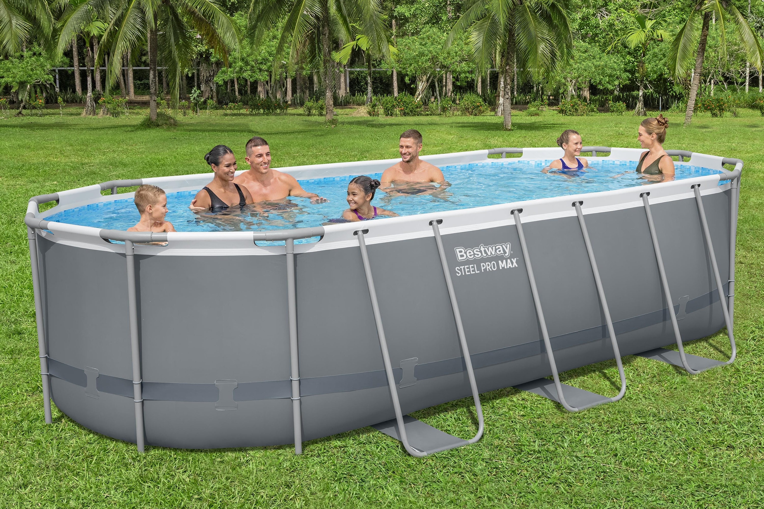 Piscina supraterana ovala BESTWAY STEEL PRO MAX, 549x274x122 cm, 13430L