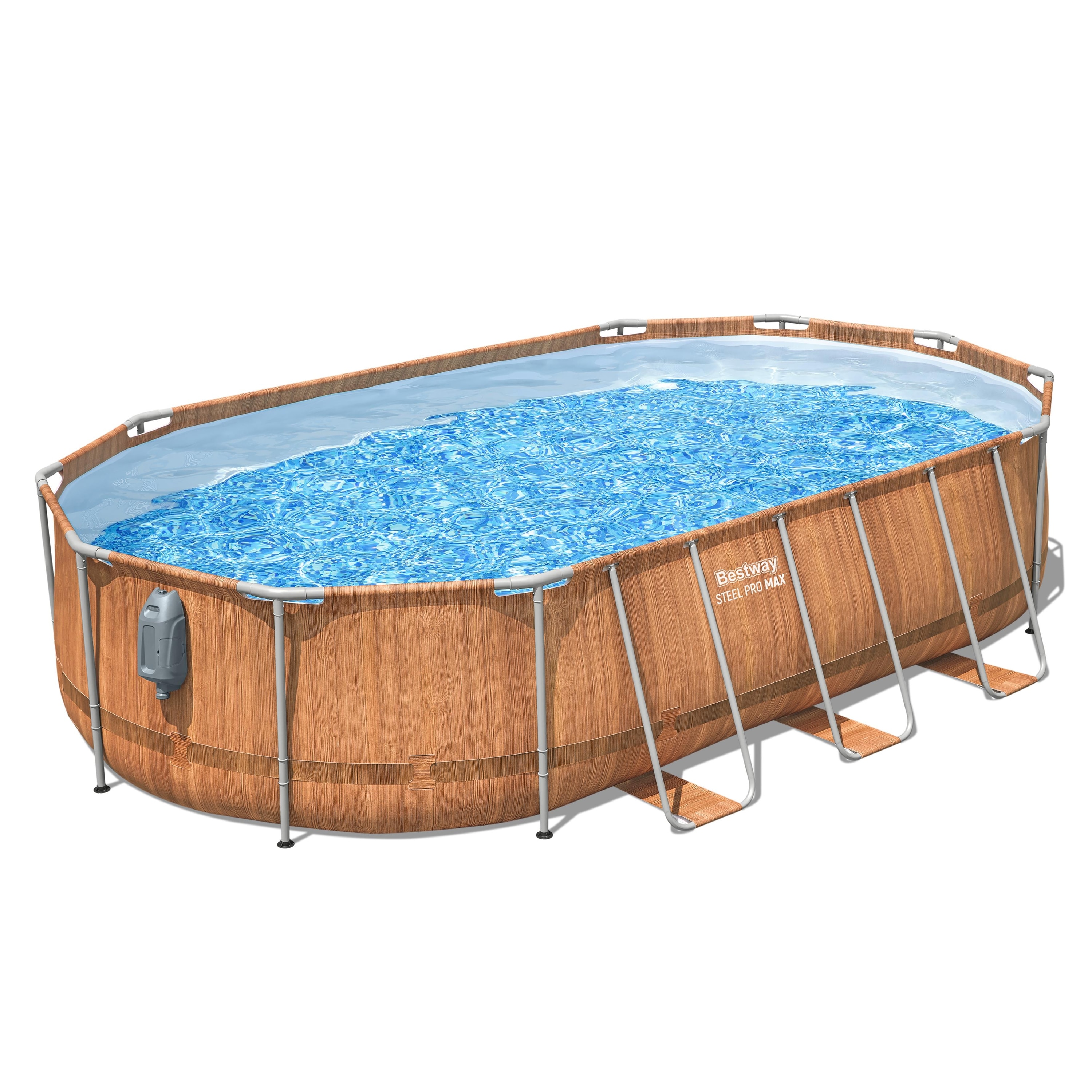 Piscina supraterana BESTWAY STEEL PRO MAX Comfort Jet Series, ovala, 610x366x122 cm, 20241L