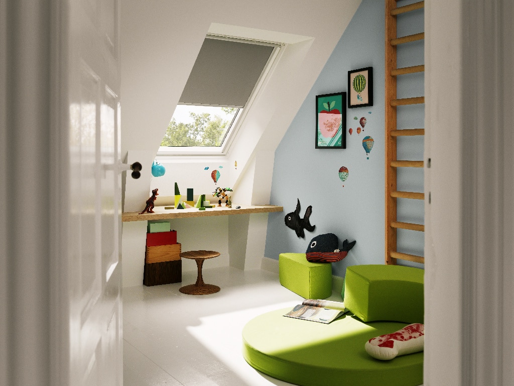 Jaluzea tip rulou opac VELUX, 55 x 78 cm, gri