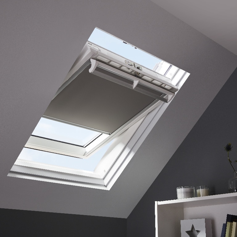 Roleta poliester, gri, 78 x 98 cm  Velux