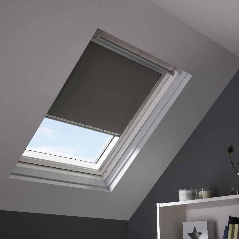 Roleta poliester, gri, 78 x 98 cm  Velux
