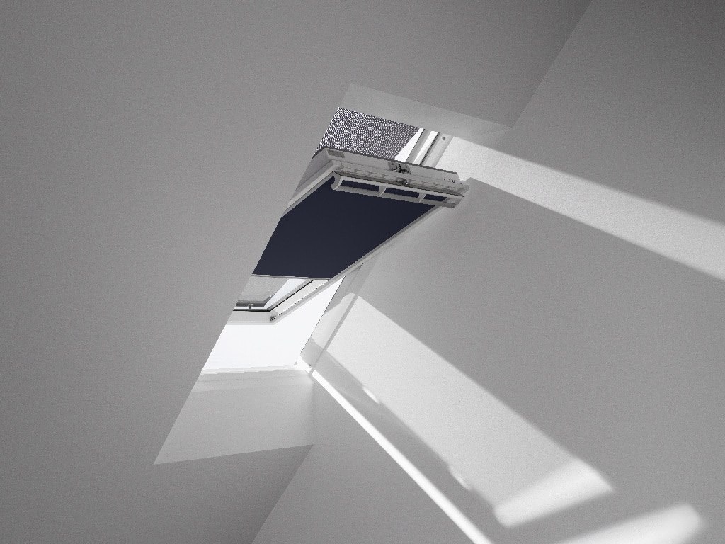 Roleta poliester, albastra, 55 x 78 cm • Velux