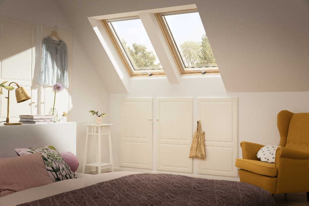 Fereastra de mansarda din lemn, alba, 78 x 118 cm • Velux