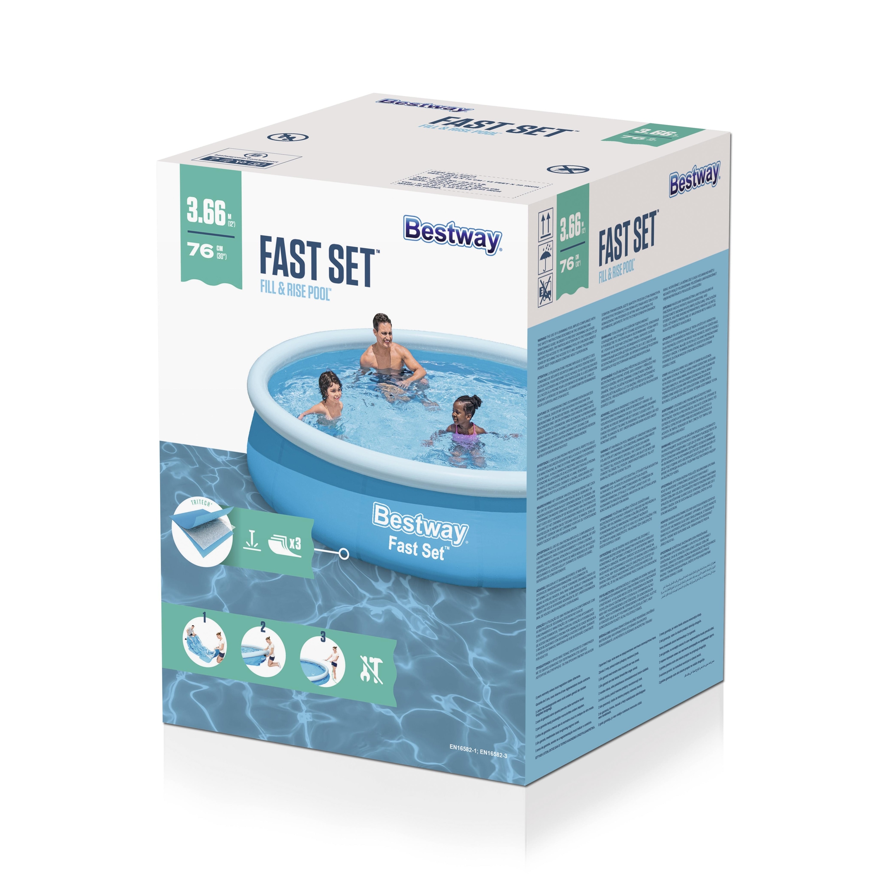 Piscina gonflabila BESTWAY FAST SET, rotunda, 366x76 cm, 5377L