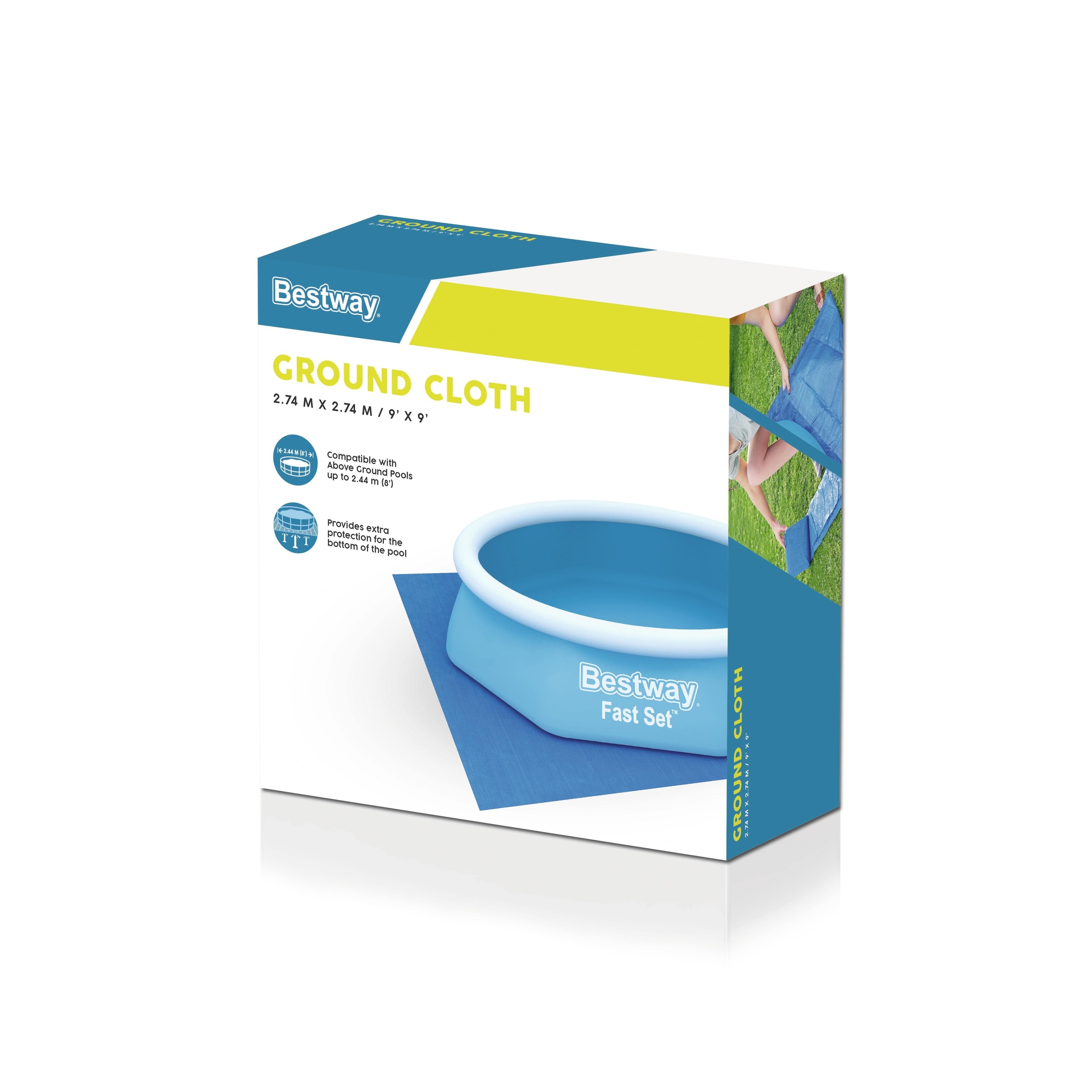 Folie de protectie sol pentru piscine BESTWAY, 274x274 cm, diametru maxim 2.44m