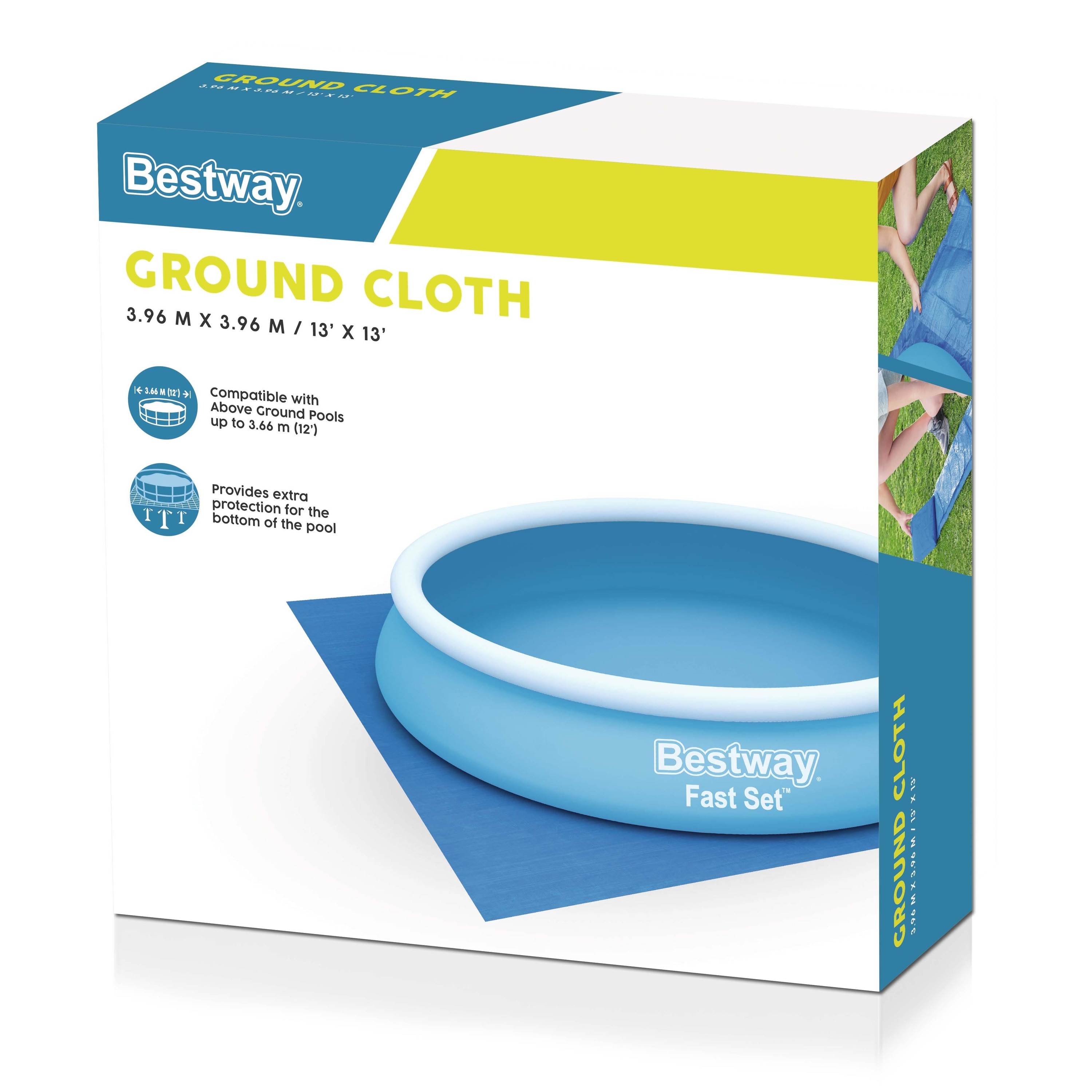 Folie protectie sol pentru piscina BESTWAY, diametru maxim 366 cm, 396x396 cm, albastru