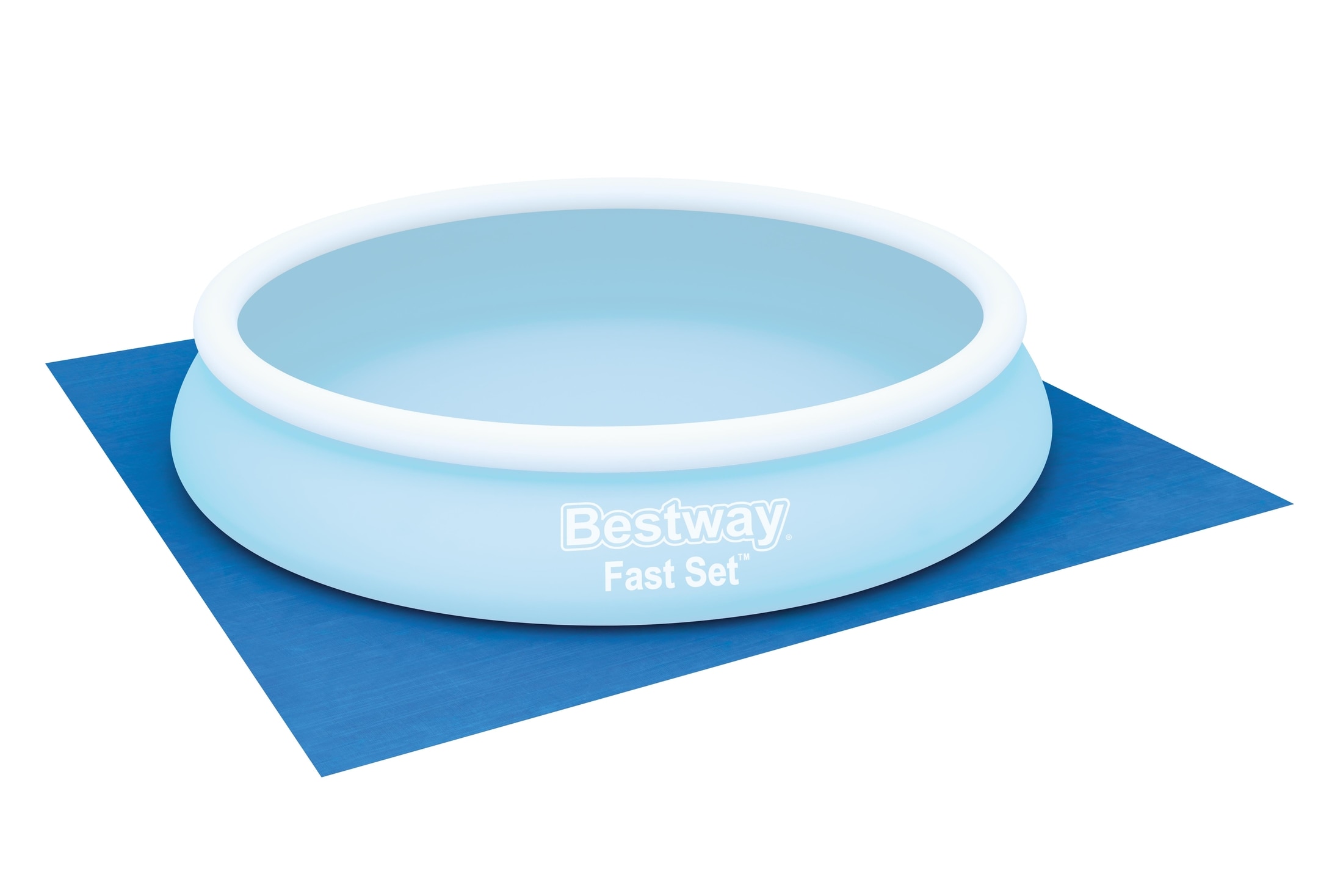 Folie protectie sol pentru piscina BESTWAY, diametru maxim 366 cm, 396x396 cm, albastru