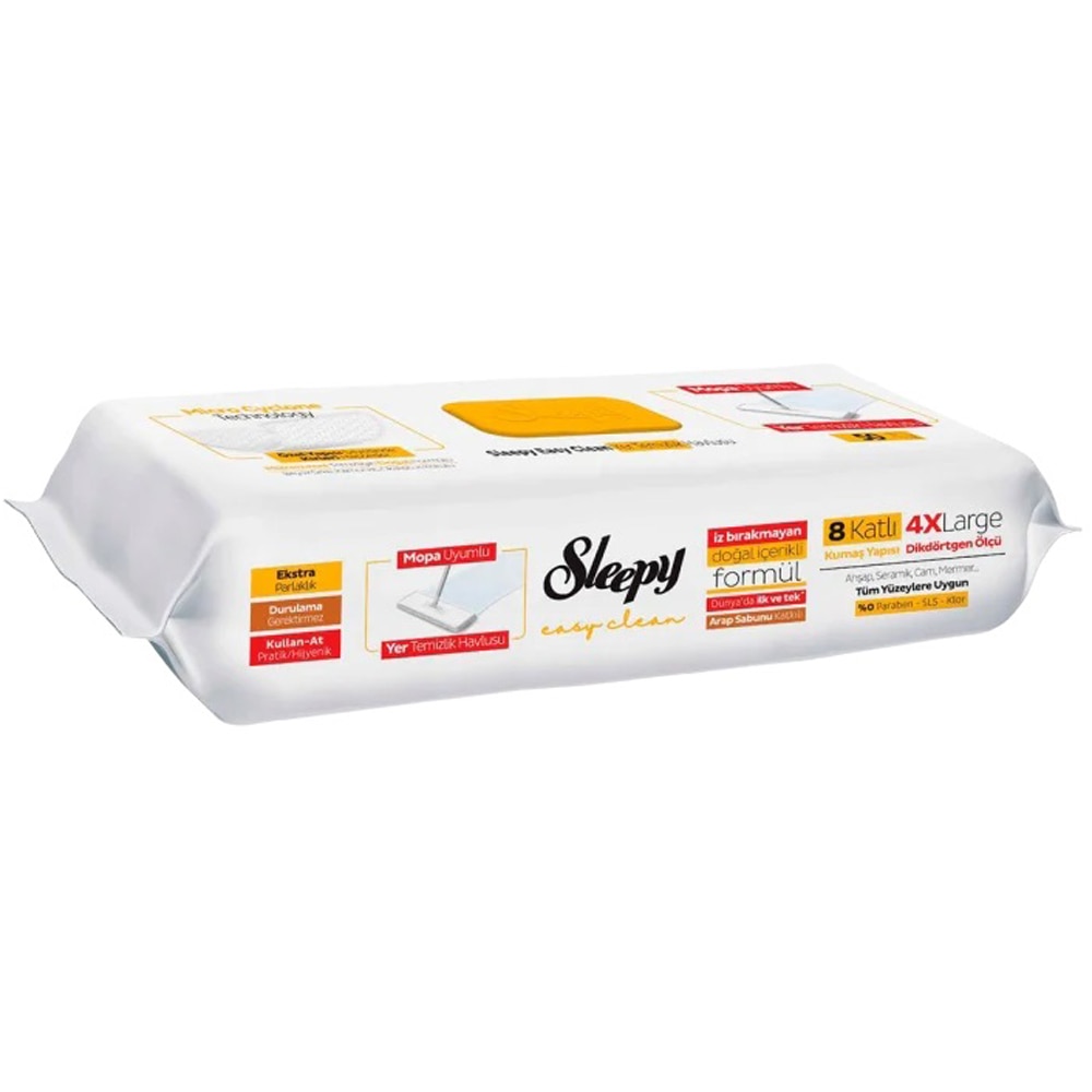 Lavete umede pentru curatare pardoseli SLEEPY Easy Clean, Herbal Soap, 50 bucati