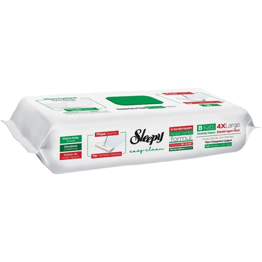 Lavete umede pentru curatare pardoseli SLEEPY Easy Clean, White Soap, 50 bucati
