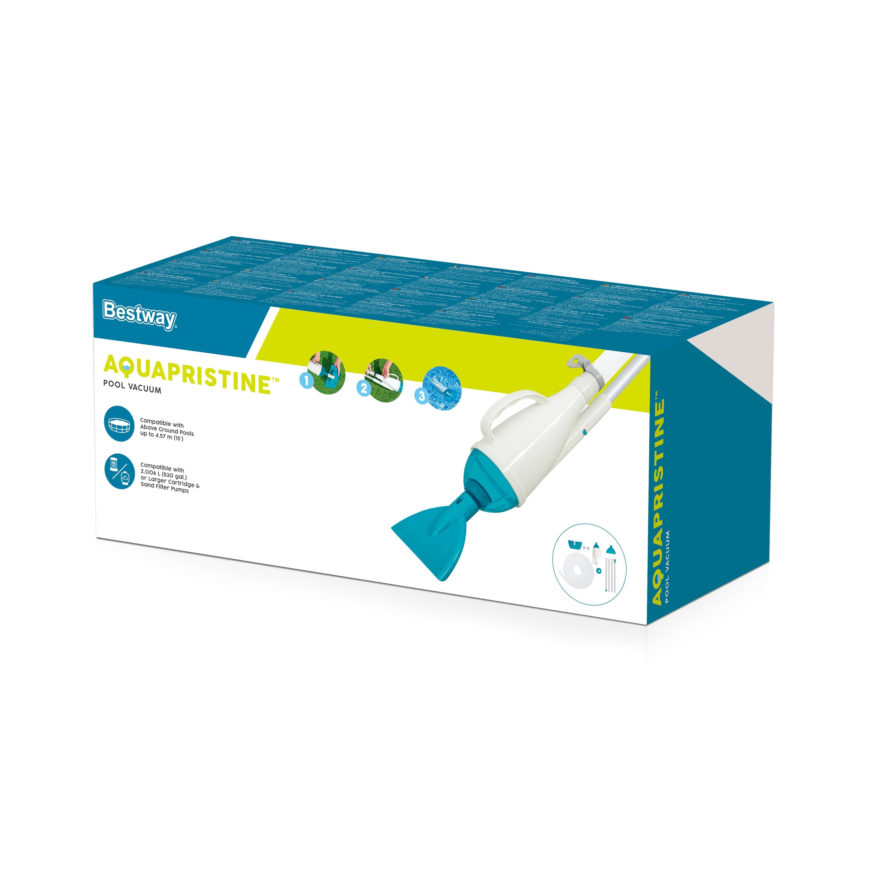 Curatator de piscine cu pompa BESTWAY AquaPristine, pentru piscine de pana la 457 cm, 2006 l/h, 32 mm