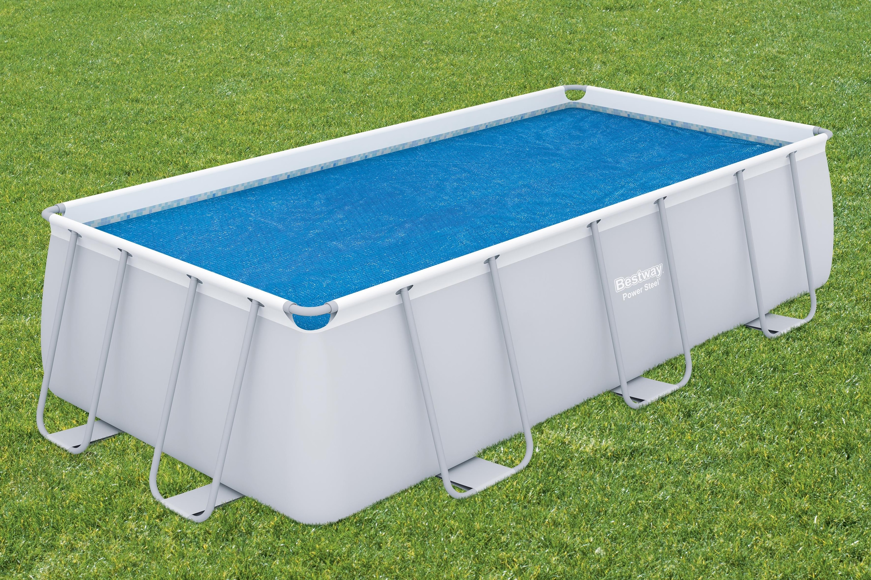 Prelata solara pentru piscina BESTWAY, PE, 380 x 180 cm, compatibil cu Bestway Frame 404 x 201 cm / 412 x 201 cm, albastru