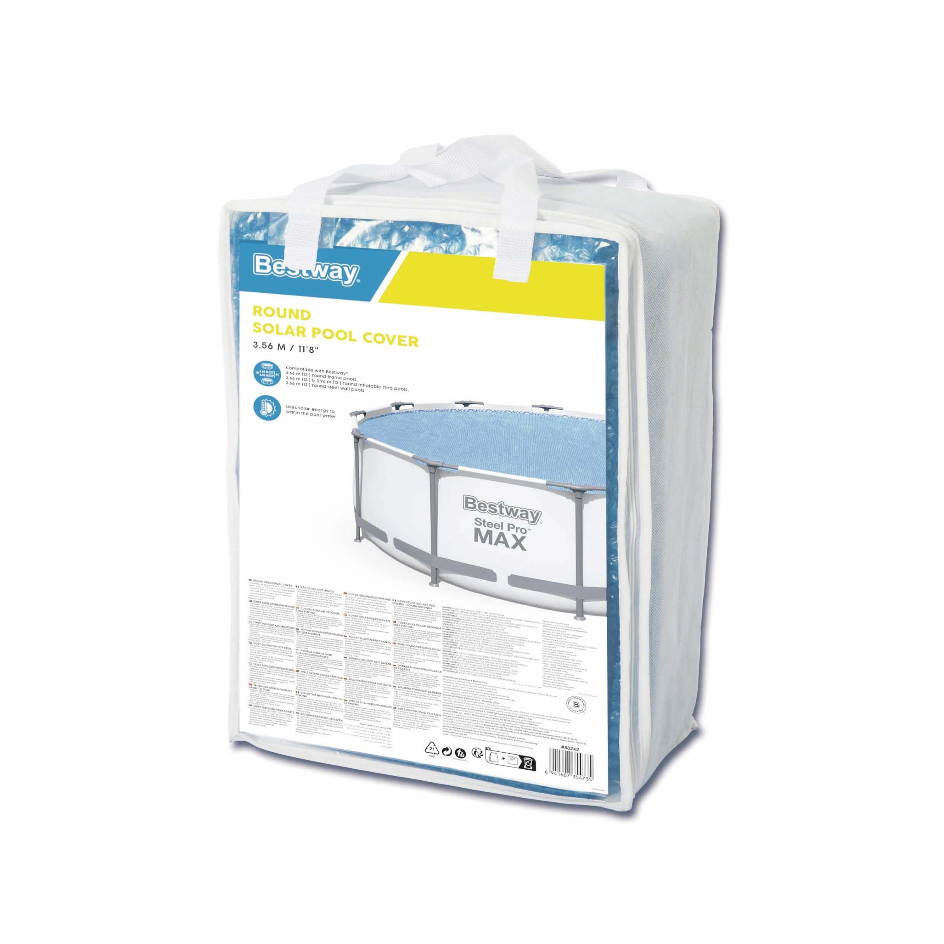 Prelata solara pentru piscina BESTWAY, rotunda, diametru 356 cm, PE, albastru