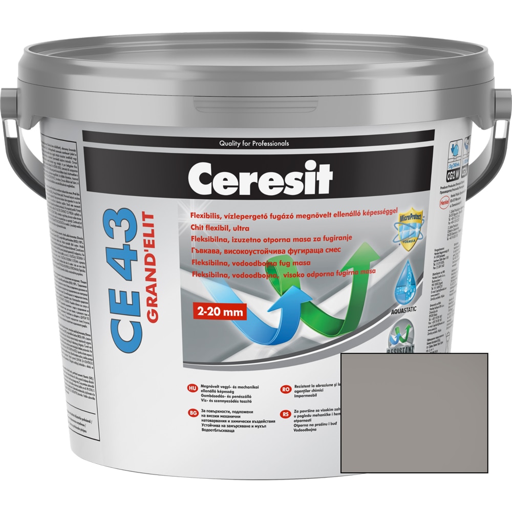 Chit de rosturi gresie si faianta CERESIT CE43, Antacite, interior/exterior, 5 kg