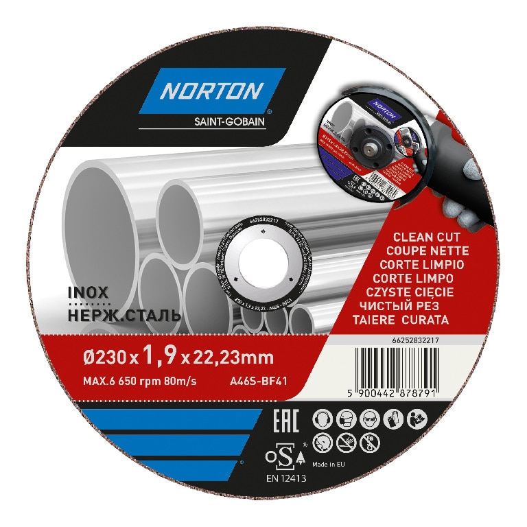 Disc pentru taiere inox Norton, 230 x 1.9 mm