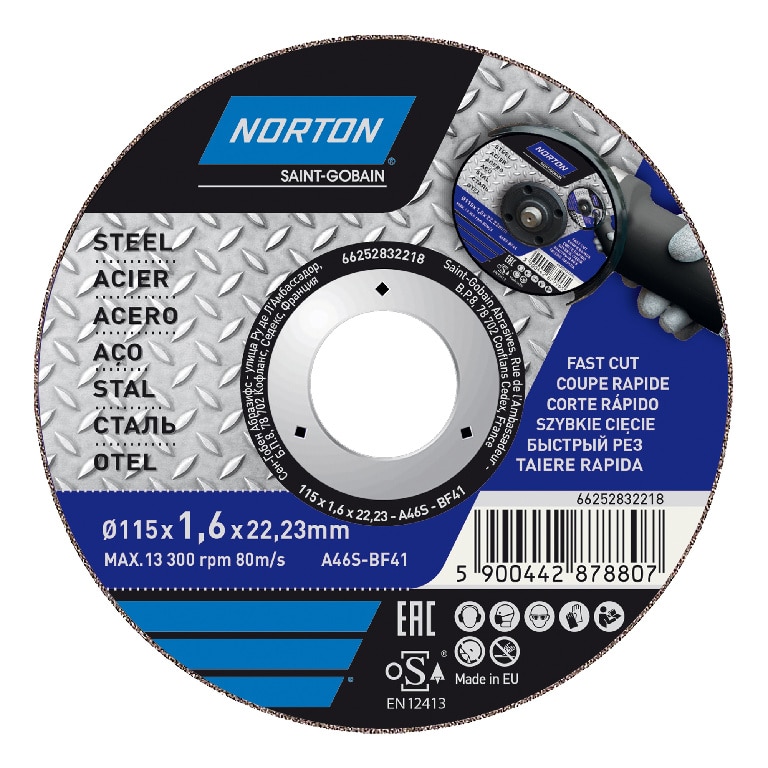 Disc pentru taiere metal Norton, 115 x 1.6 mm