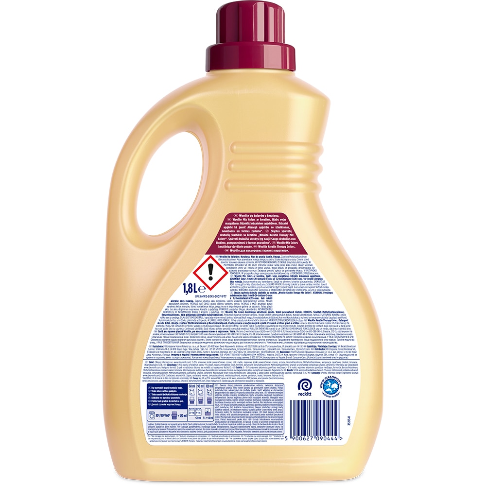 Detergent lichid WOOLITE Keratin Mix Colors, 1.8 l, 30 spalari