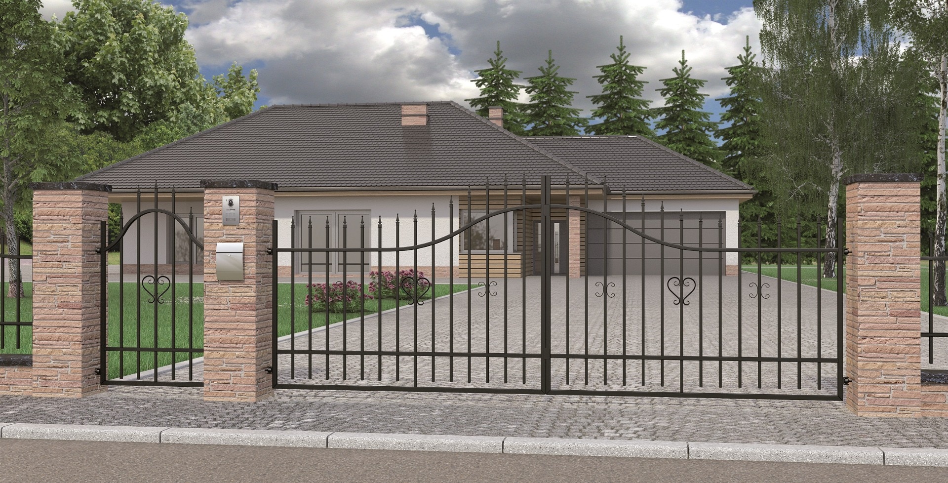 Poarta metalica pietonala Sara, metal, 90 x 180 cm, deschidere dreapta  Polbram