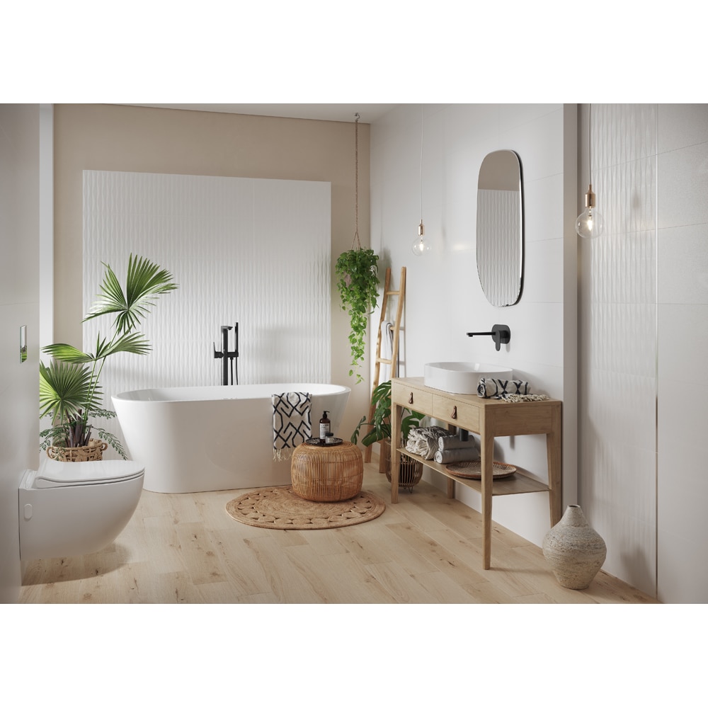 Fraianta interior Cersanit Parmina White Monocolour, 29.8 x 59.8 cm, 1.25 mp/cutie, alb