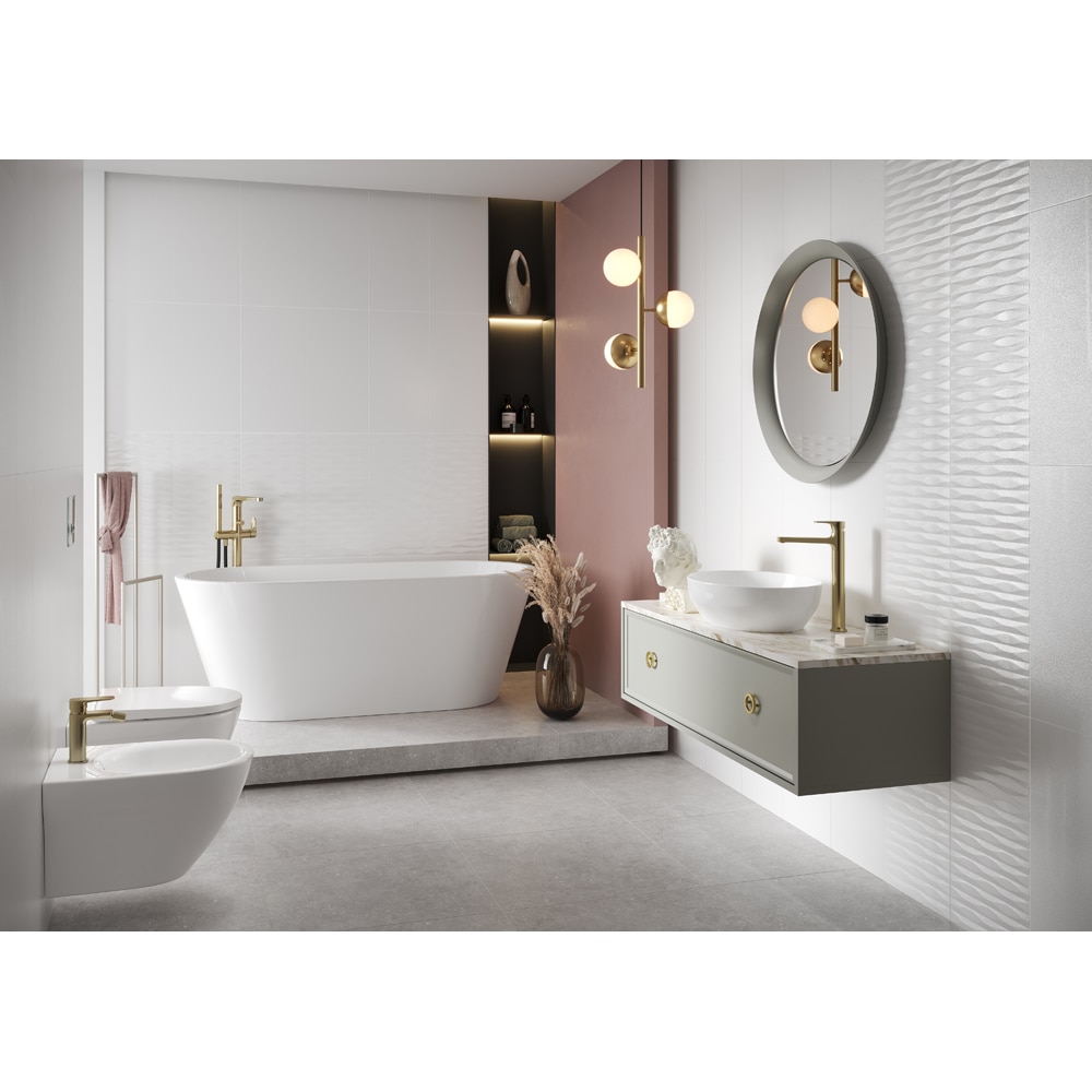 Fraianta interior Cersanit Parmina White Monocolour, 29.8 x 59.8 cm, 1.25 mp/cutie, alb