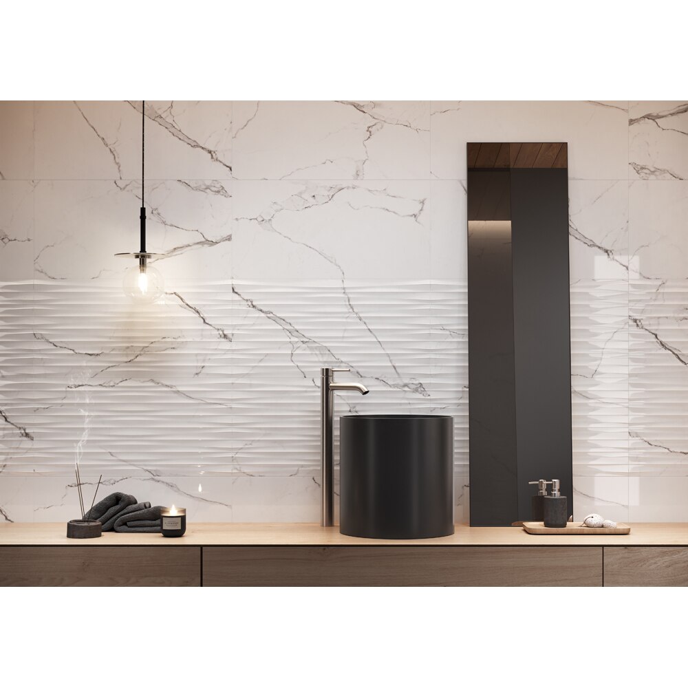 Fraianta interior Cersanit Ginevra Stone, 29.8 x 59.8 cm, 1.25 mp/cutie, alb