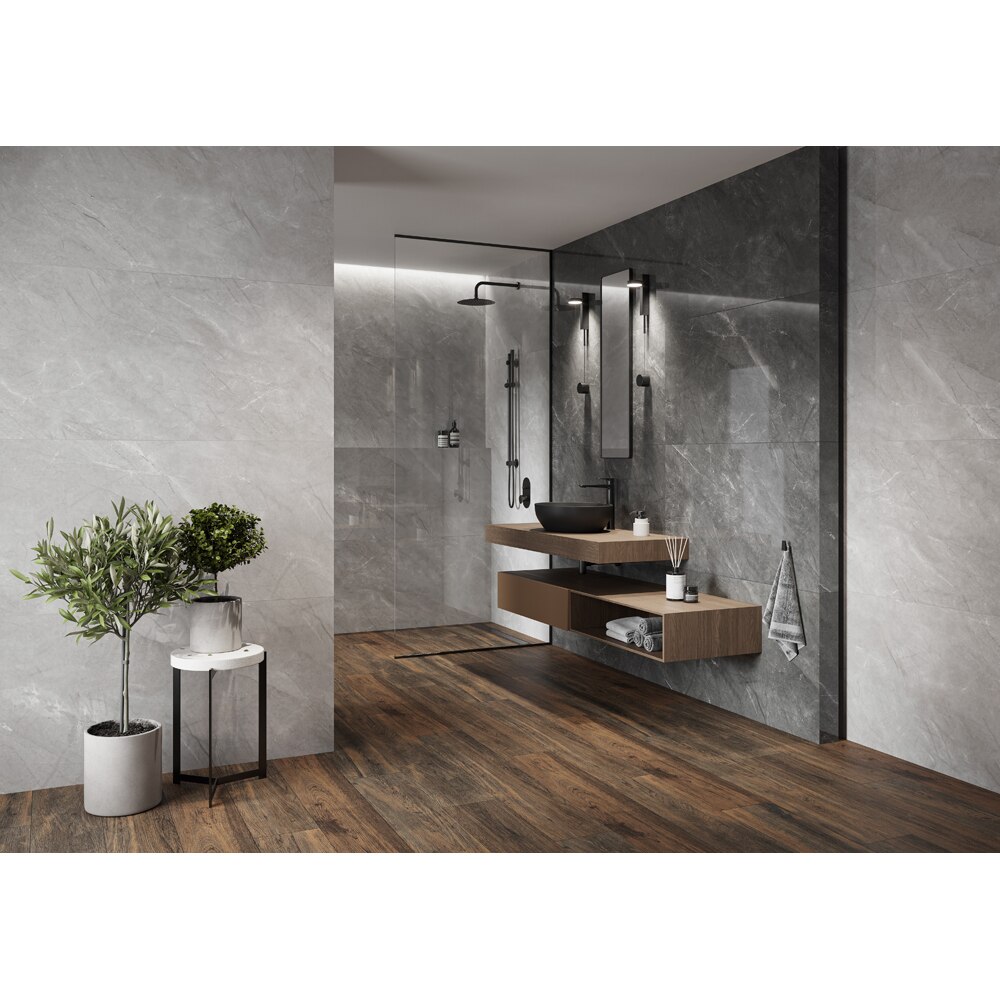 Gresie interior/exterior CERSANIT Stone Veins Grey Polished Rect, 60 x 60 cm, 8 mm, 1.44m2/cutie, PEI 3