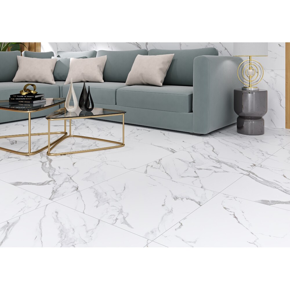 Gresie interior/exterior CERSANIT Atlantis White Satin Rect, 29.8 x 59.8 cm, 8 mm, 1.07m2/cutie, PEI 5