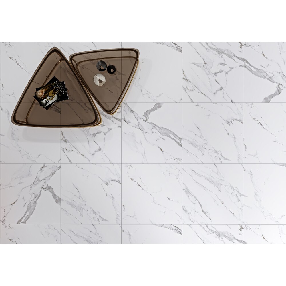 Gresie interior/exterior CERSANIT Atlantis White Satin Rect, 29.8 x 59.8 cm, 8 mm, 1.07m2/cutie, PEI 5