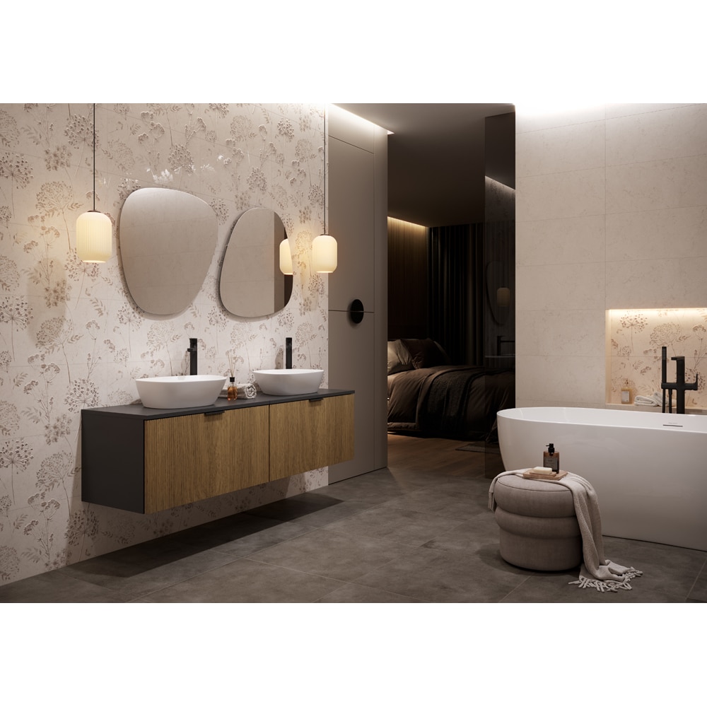 Fraianta interior Cersanit Fanti Motive, 59.6 x 59.8 cm, 0.36 mp/cutie, crem