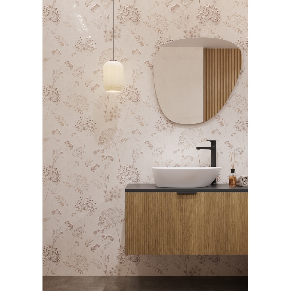 Fraianta interior Cersanit Fanti Motive, 59.6 x 59.8 cm, 0.36 mp/cutie, crem