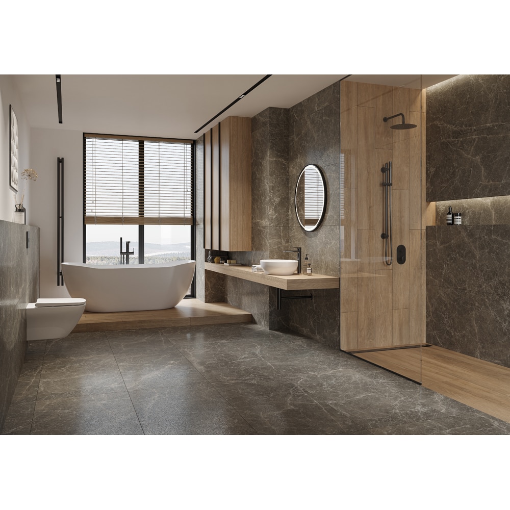 Gresie interior/exterior Cersanit Imperiale Stone, 120 x 60 cm, 1.43 mp/cutie, maro