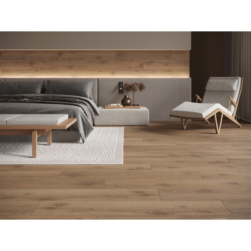 Gresie interior/exterior Cersanit Ambre Wood, 120 x 20 cm, 1.19 mp, bej