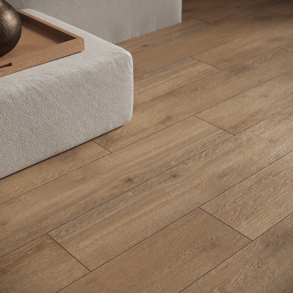 Gresie interior/exterior Cersanit Ambre Wood, 120 x 20 cm, 1.19 mp, bej