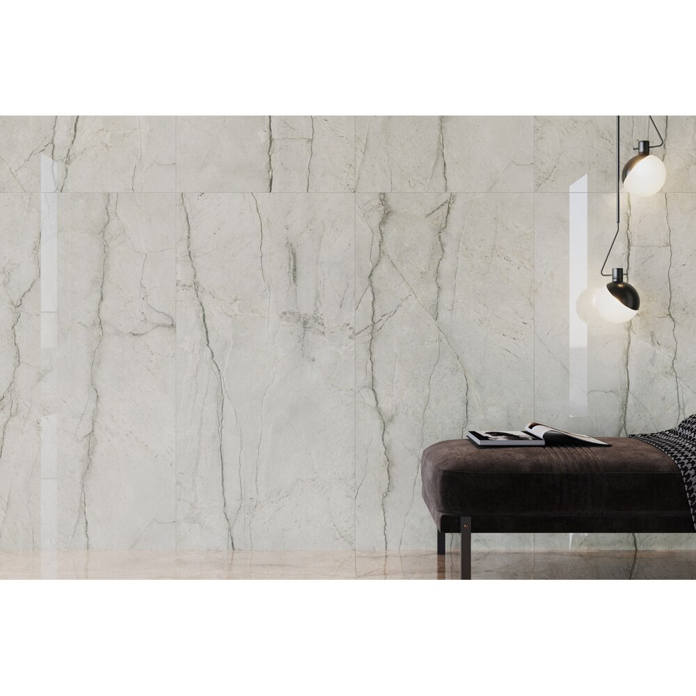Gresie interior/exterior CERSANIT Piove Light Grey Polished Rect, 60 x 120 cm, 8.5 mm, 1.44m2/cutie, PEI 3