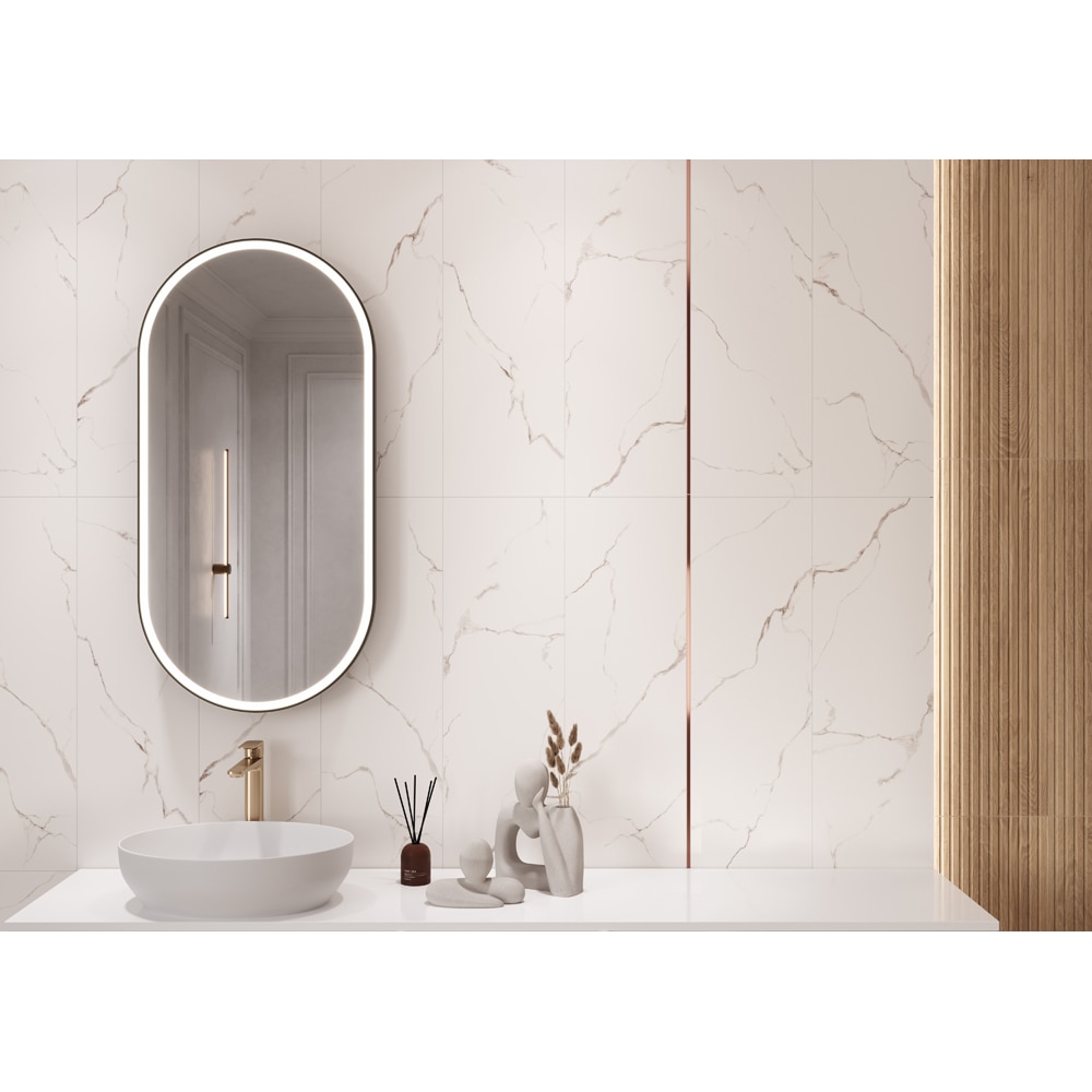 Fraianta interior Cersanit Side Calacatta Stone, 29 x 89 cm, 1.29 mp/cutie, alb