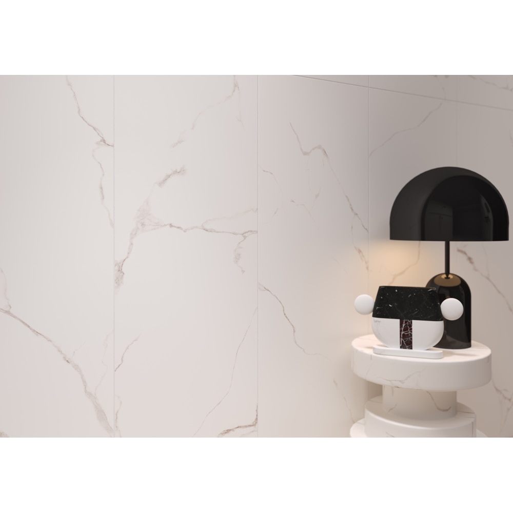 Fraianta interior Cersanit Side Calacatta Stone, 29 x 89 cm, 1.29 mp/cutie, alb