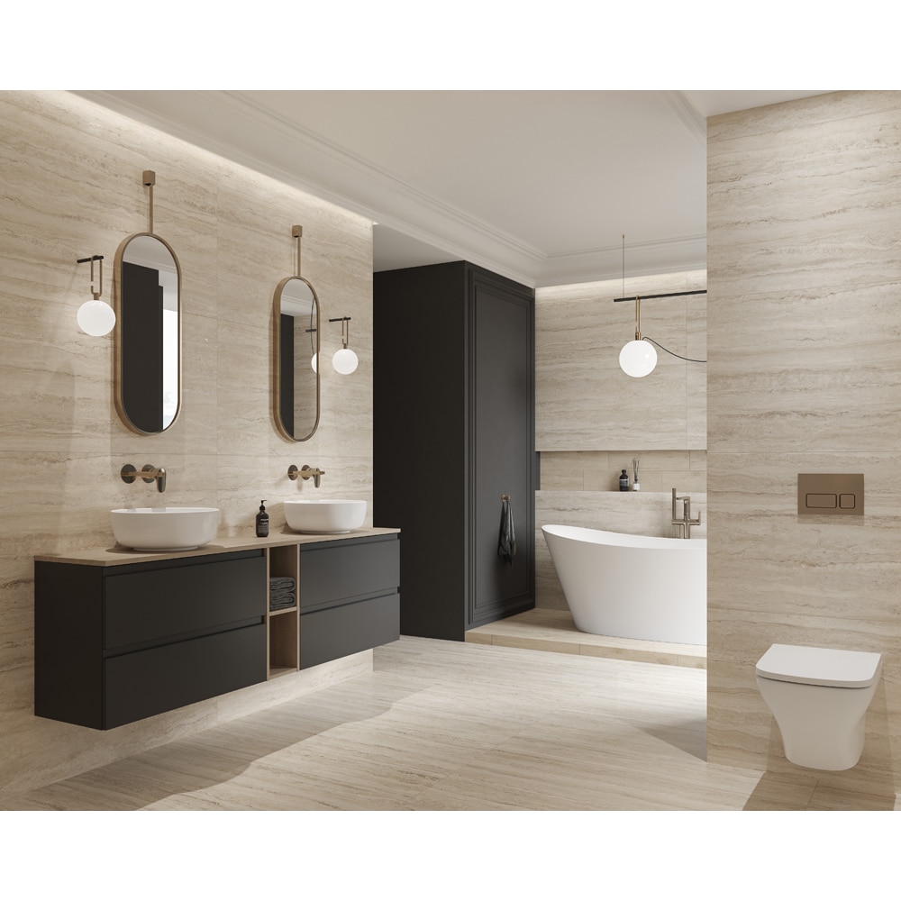 Gresie interior/exterior Cersanit Travertin Soul, 120 x 60 cm, 1.43 mp/cutie, bej