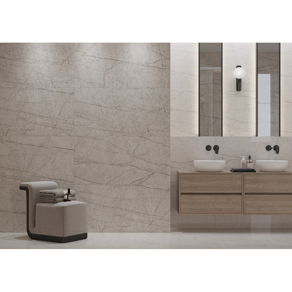 Gresie interior/exterior CERSANIT Lipirio Light Grey Polished Rect, 60 x 120 cm, 8.5 mm, 1.44m2/cutie, PEI 3