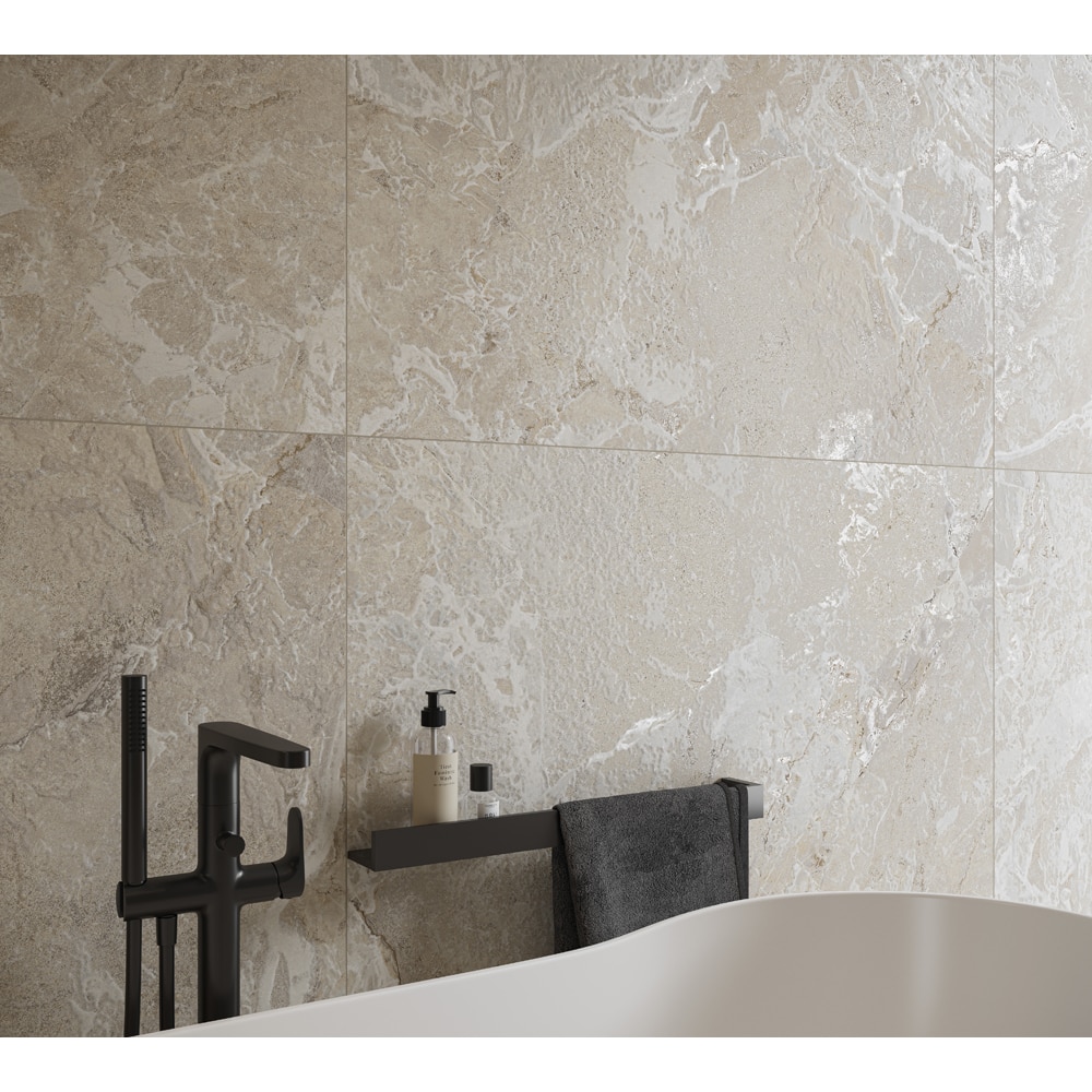 Gresie interior/exterior CERSANIT Vilroy Cream Matt Brushed Rect, 59.8 x 119.8 cm, 8 mm, 1.43m2/cutie, PEI 4