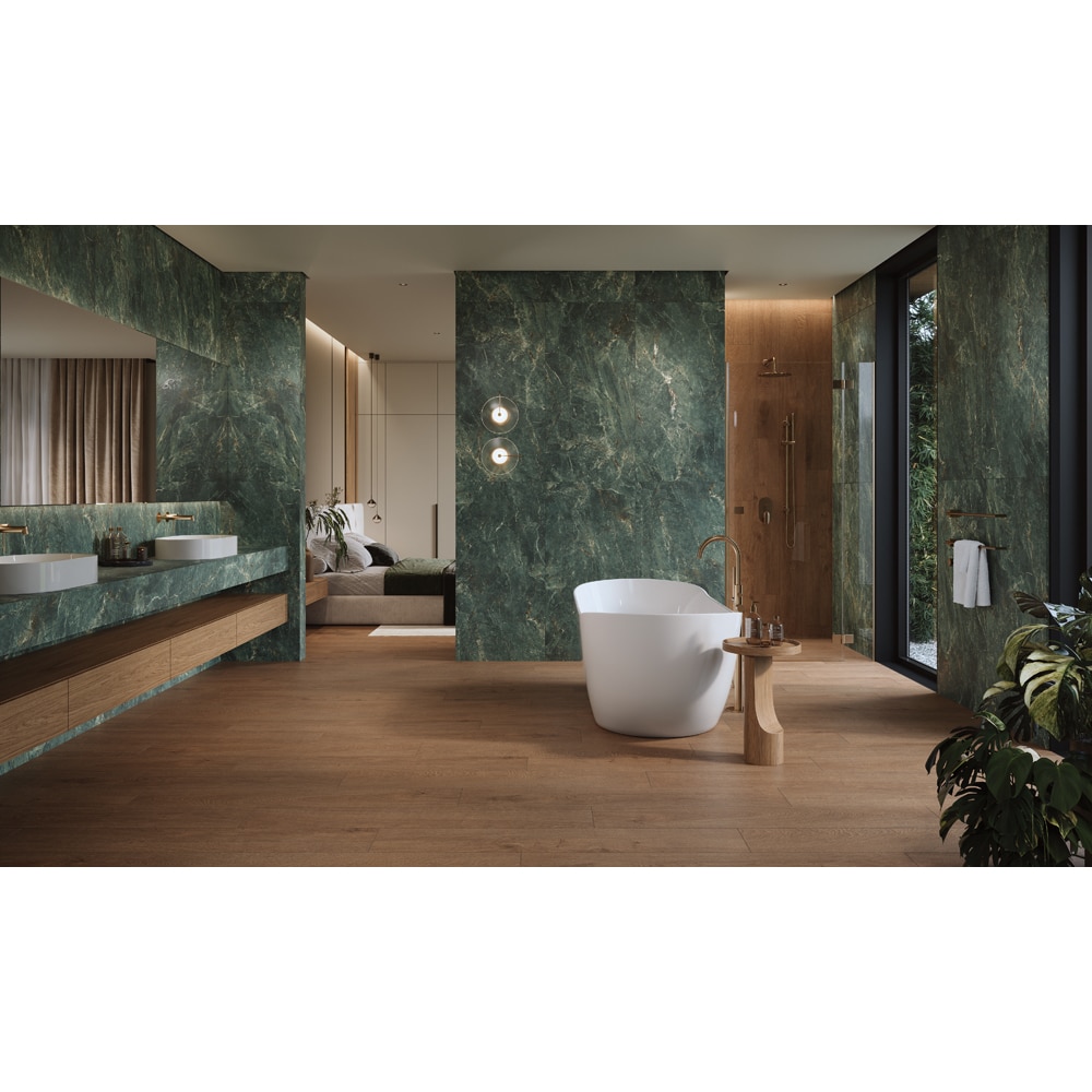 Gresie interior/exterior CERSANIT Fanshi Green Matt Rect, 59.8 x 119.8 cm, 8 mm, 1.43m2/cutie, PEI 4