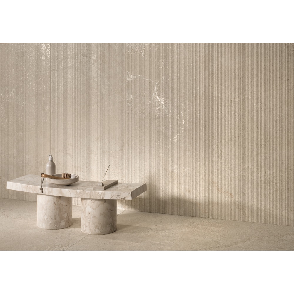 Gresie interior/exterior CERSANIT Povolaro Beige Str Matt Rect, 59.8 x 119.8 cm, 8 mm, 1.43m2/cutie, PEI 4