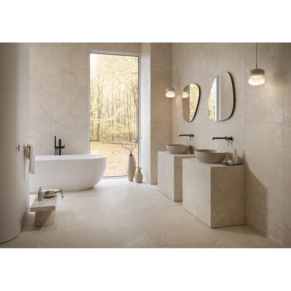 Gresie interior/exterior CERSANIT Povolaro Light Grey Str Matt Rect, 59.8 x 119.8 cm, 8 mm, 1.43m2/cutie, PEI 4