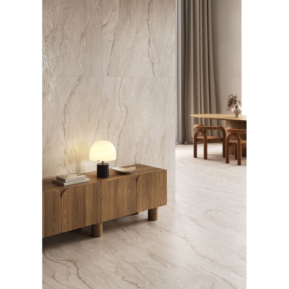 Gresie interior/exterior CERSANIT Velluto Beige Matt Rect, 59.8 x 119.8 cm, 8 mm, 1.43m2/cutie, PEI 4