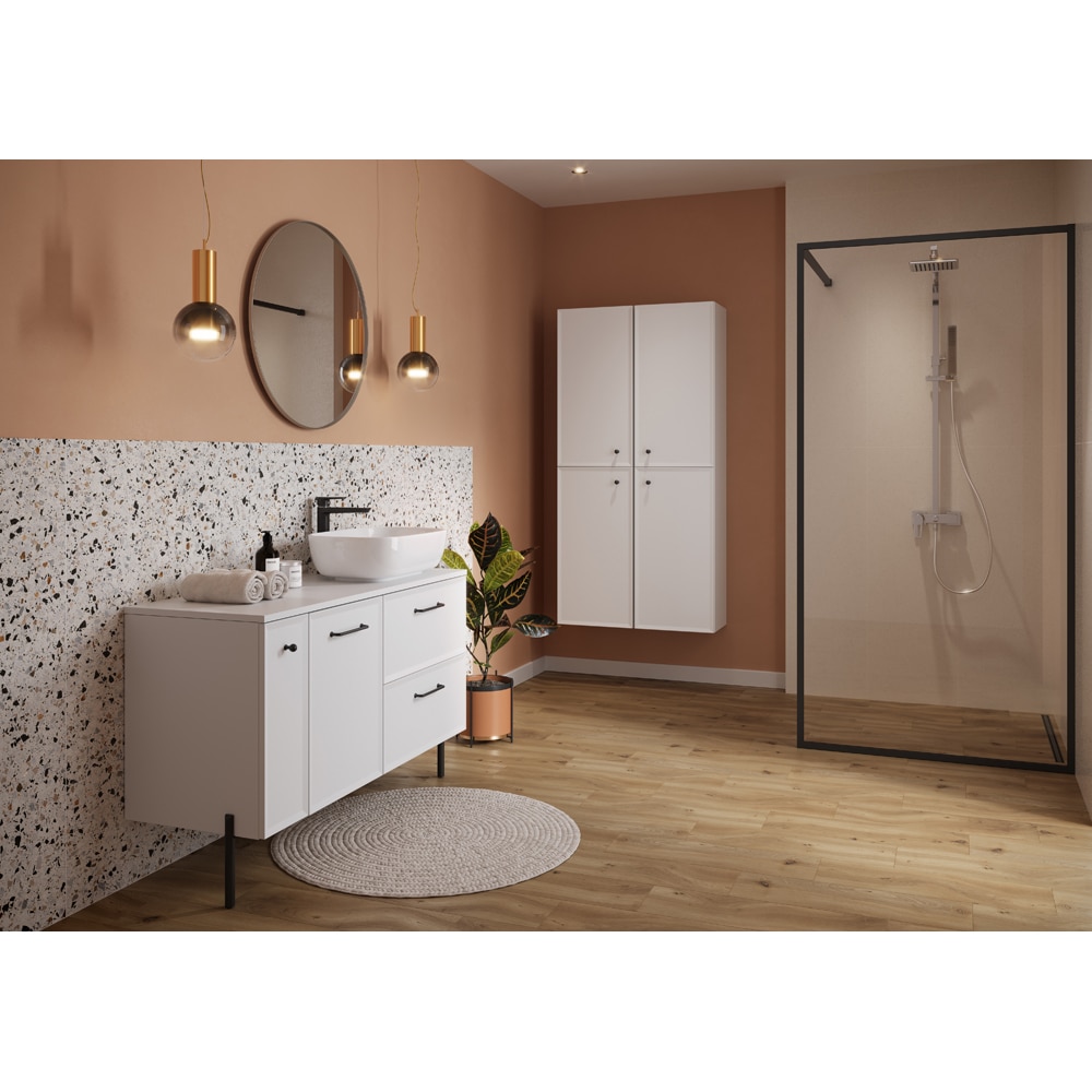 Masca lavoar CERSANIT Mille, 2 sertare, 80 x 45 x 57 cm, alb